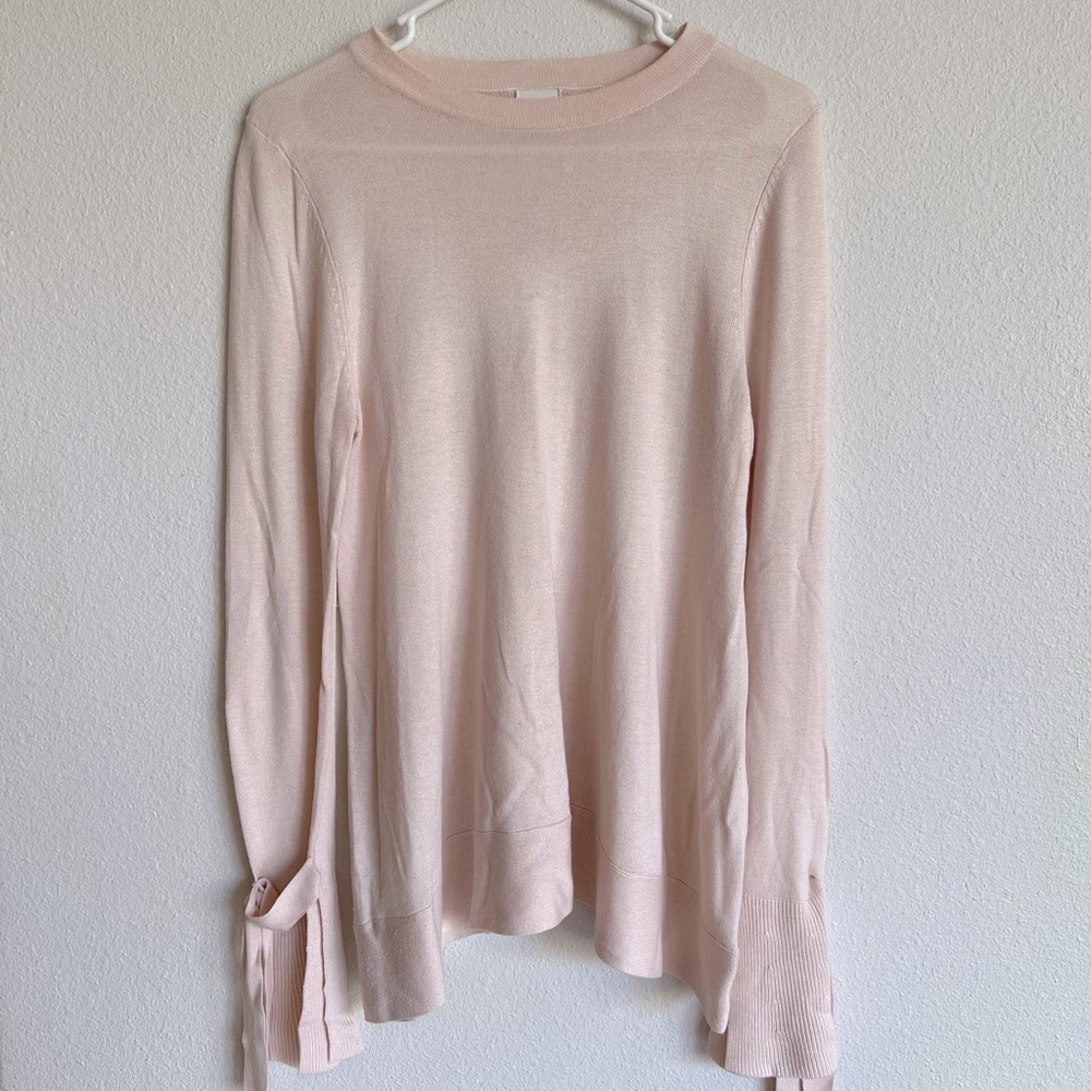 A New Day Long Sleeve Blush Pink Knit Crew Neck Tunic Sweater